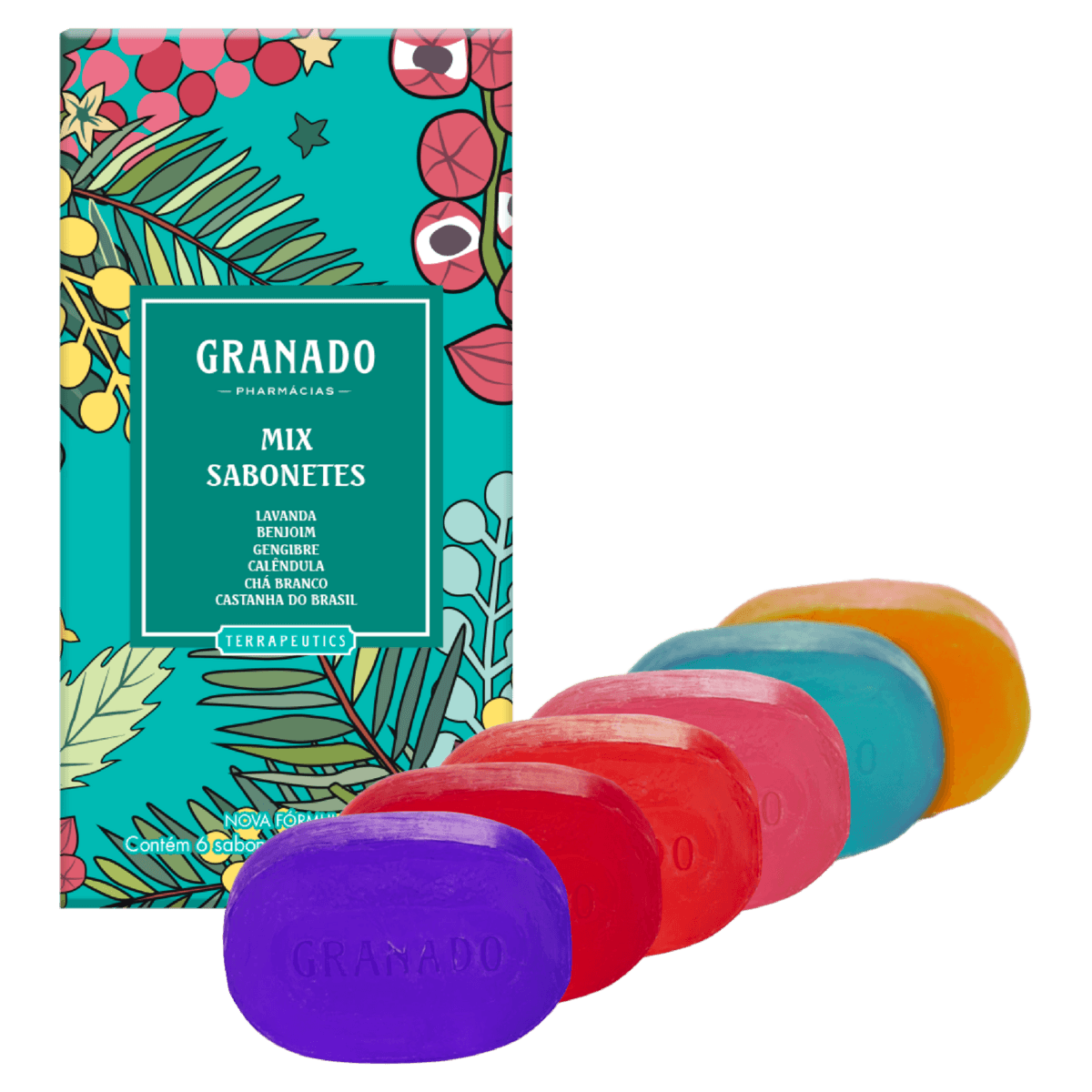 Kit Sabonete Barra de Glicerina Mix Sabonetes - 6 Unidades 90g Cada