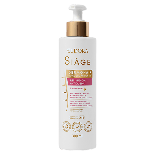 Shampoo Eudora Siàge Resistência Antiqueda 300ml O Boticário Shampoo Eudora Siàge Resistência Antiqueda - 300ml