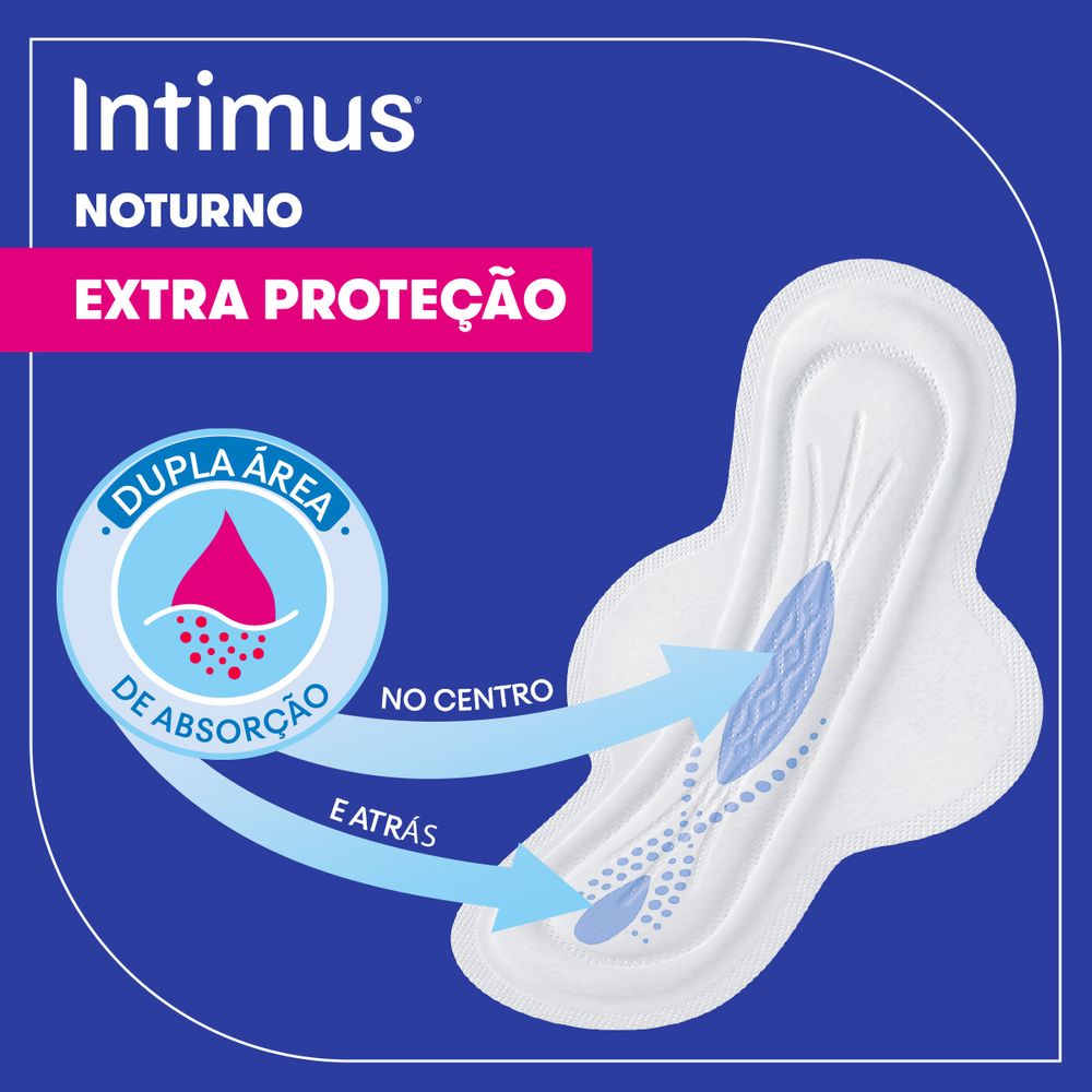 Absorvente com Abas Suave Intimus Noturno Pacote 16 Unidades Leve Mais Pague Menos - Imagem 3