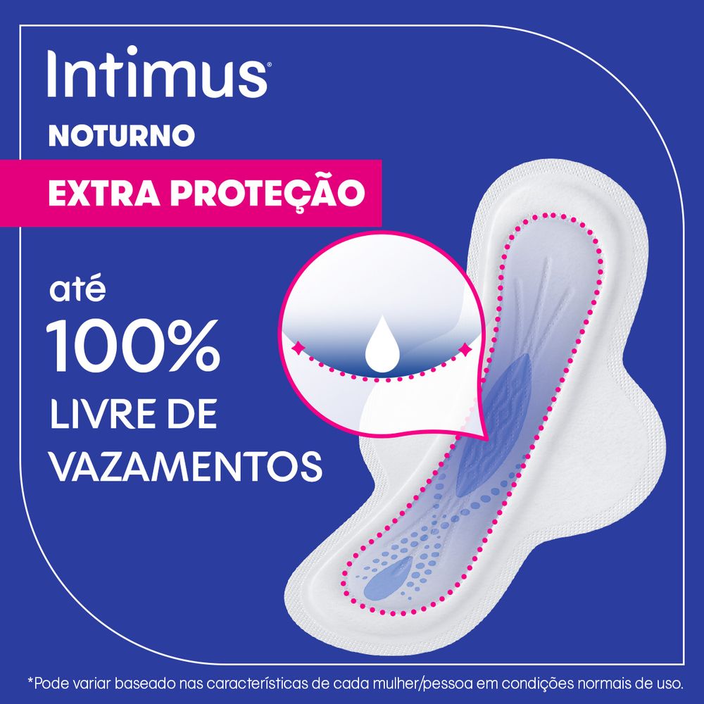 Absorvente com Abas Suave Intimus Noturno Pacote 16 Unidades Leve Mais Pague Menos - Imagem 5