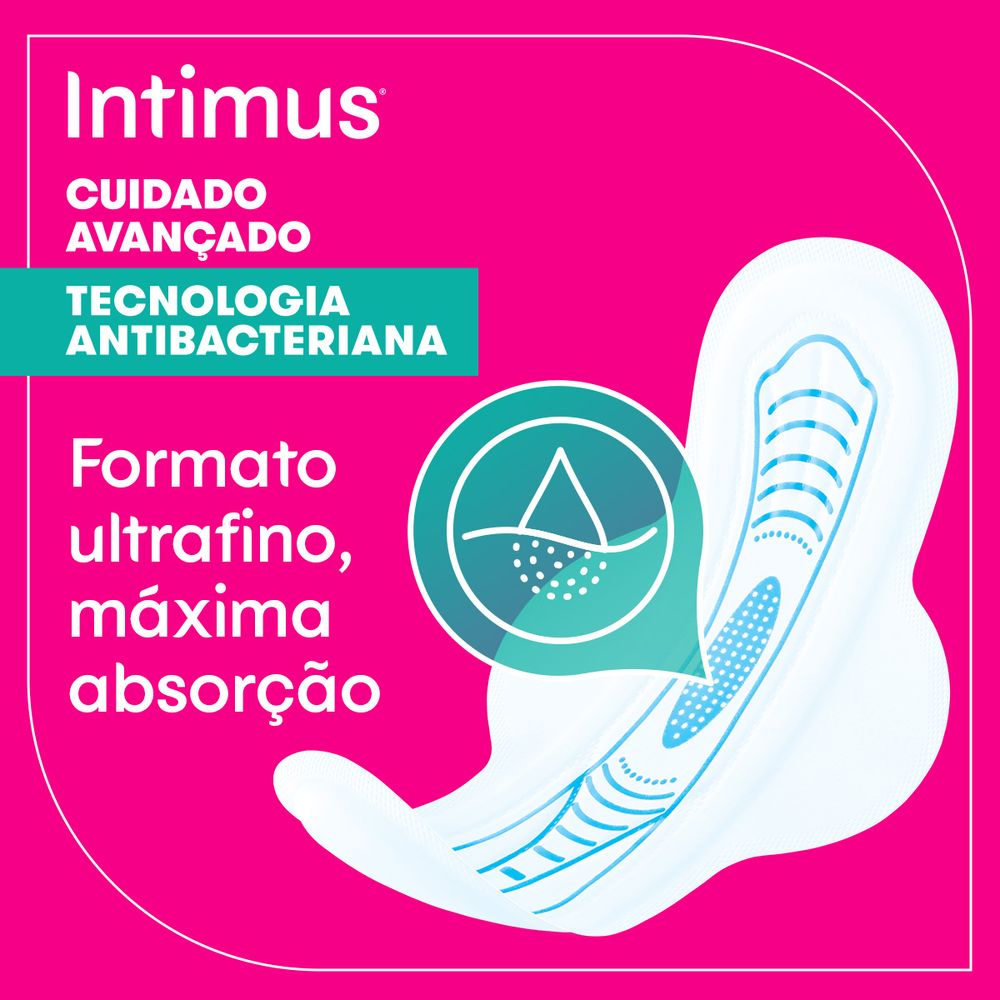 Absorvente Intimus® Tecnãologia Antibacteriana C/Abas - 14un - Imagem 4