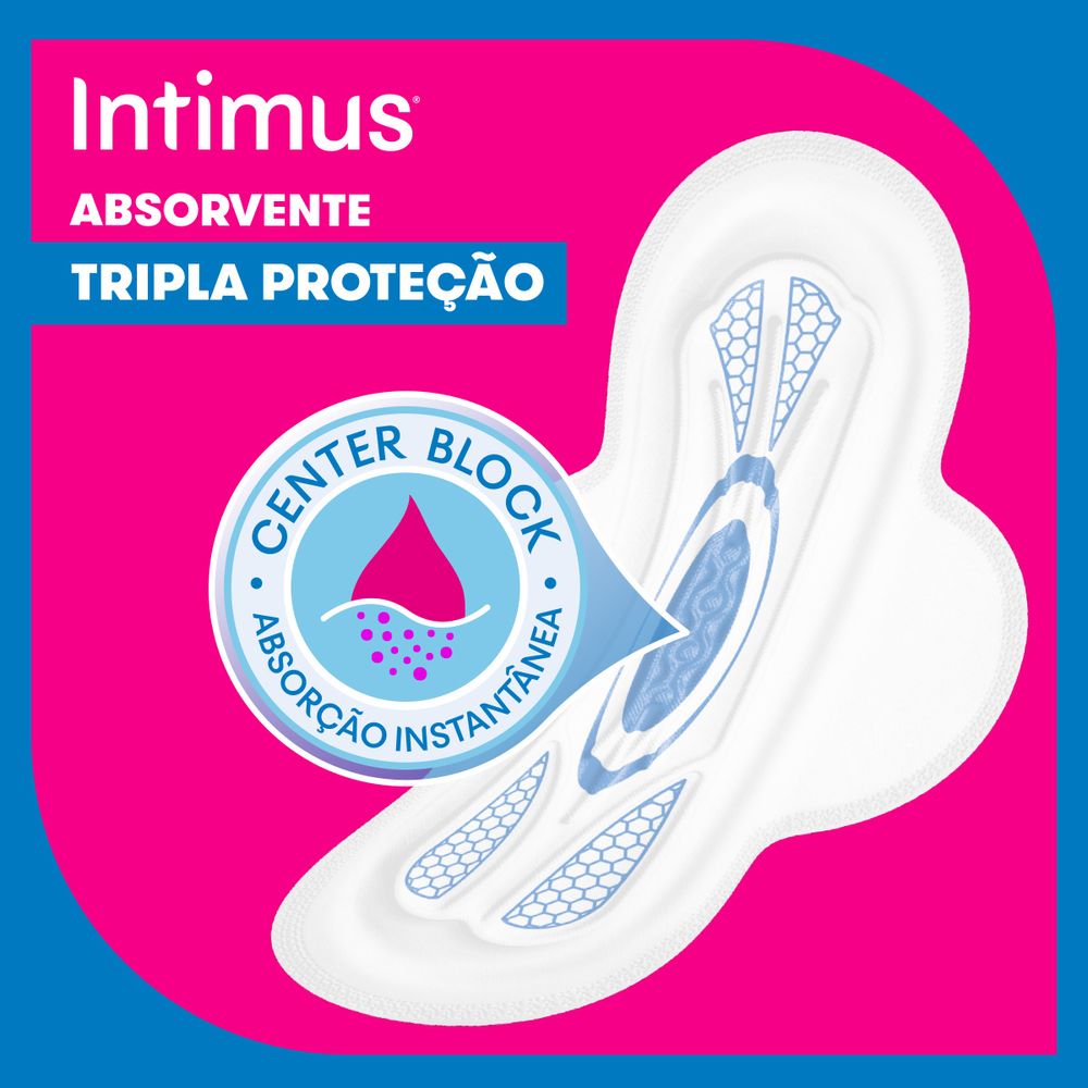Absorvente Externão Intimus Tripla Proteção Suave com Abas Leve 16 Pague 14 - 16 unidades - Imagem 4