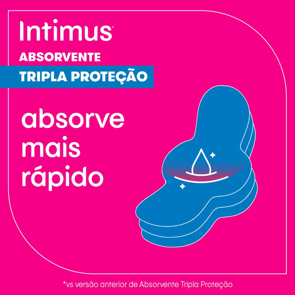 Absorvente com Abas Extra Suave Intimus Tripla Proteção Pacote 32 Unidades - Imagem 3