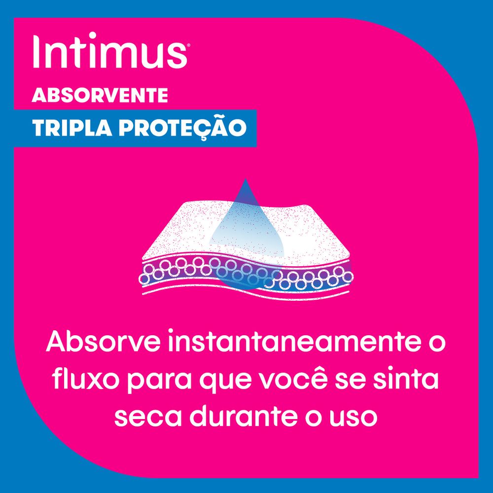 Absorvente com Abas Extra Suave Intimus Tripla Proteção Pacote 32 Unidades - Imagem 5