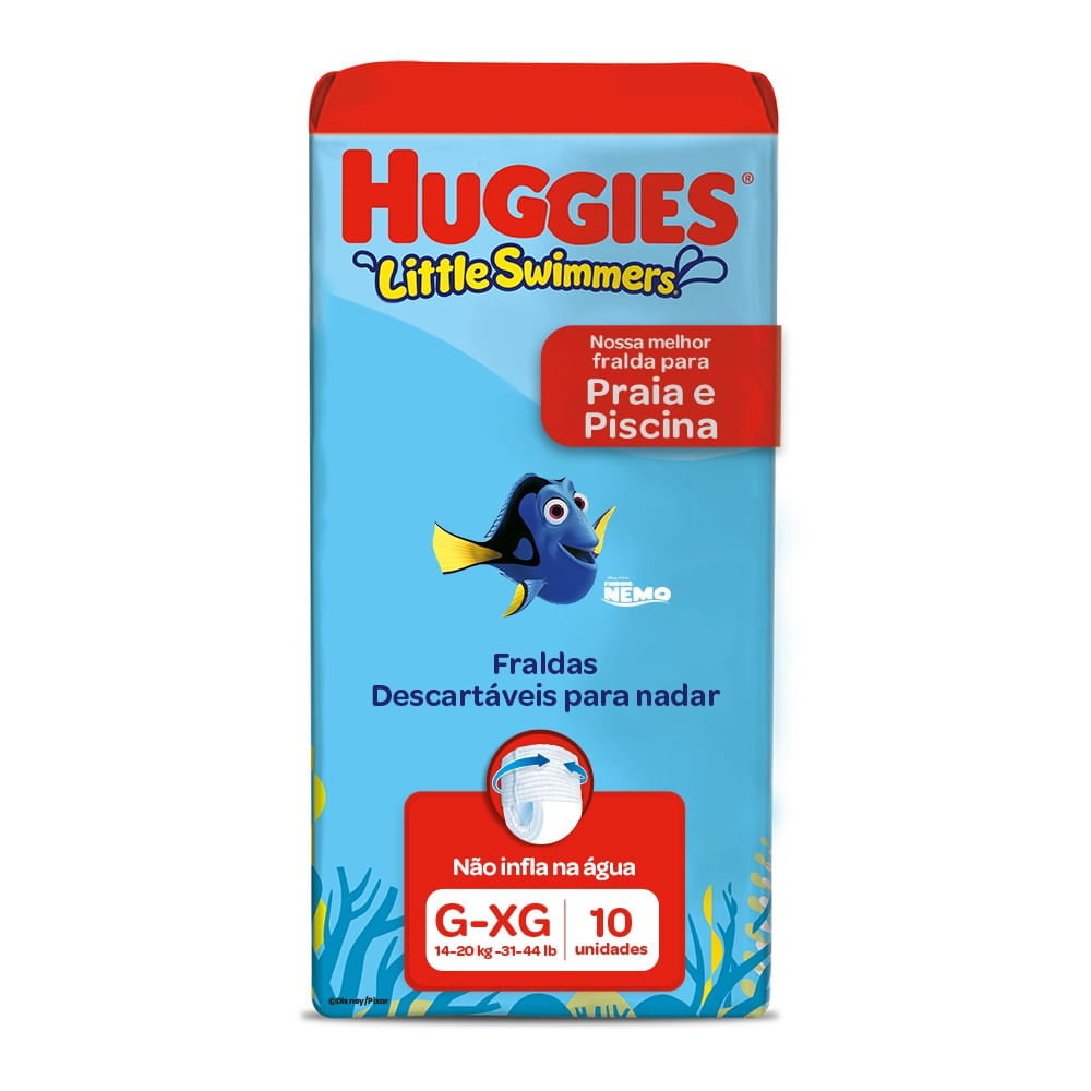 Huggies Fralda Descartável Little Swimmers à Prova d'Água Praia e Piscina G/XG 10un