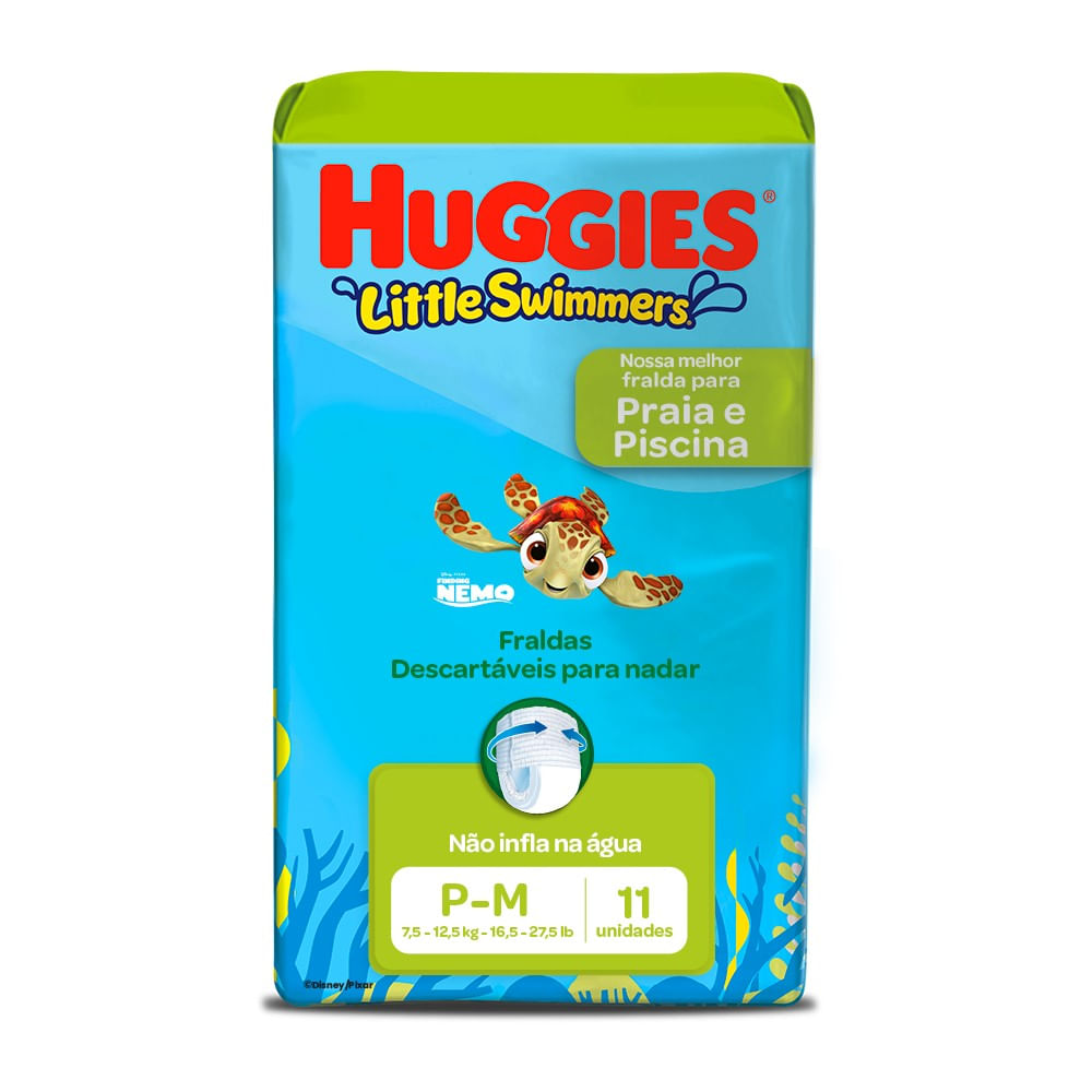 Huggies Fralda Roupinha Little Swimmers P-M Praia e Piscina Não Infla 11 un