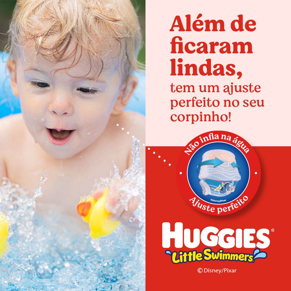 Huggies Fralda Roupinha Little Swimmers P-M Praia e Piscina Não Infla 11 un - Imagem 5