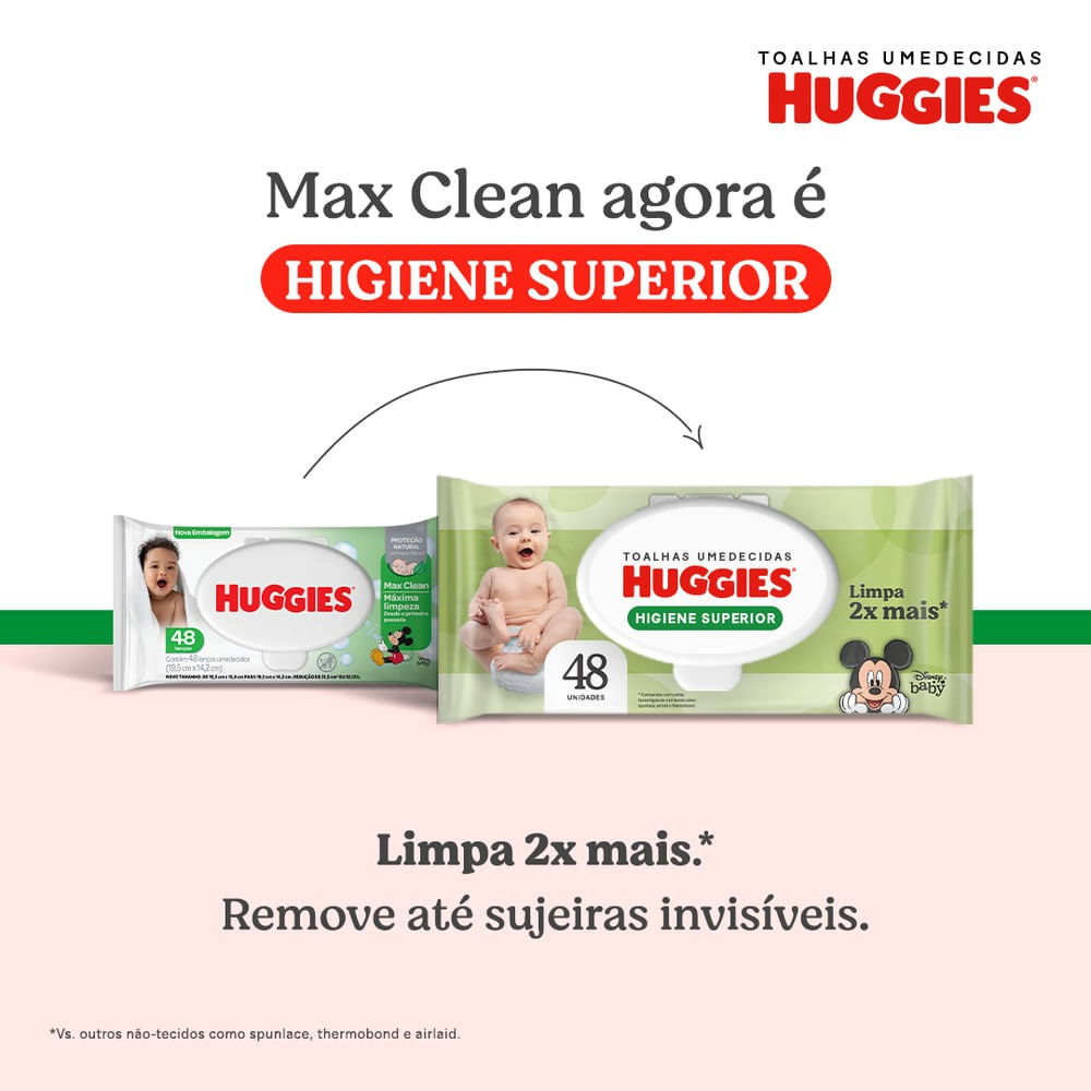 Lenços Huggies Higiene Superior Limpam 2x Mais 4 x 48 Un - Imagem 11