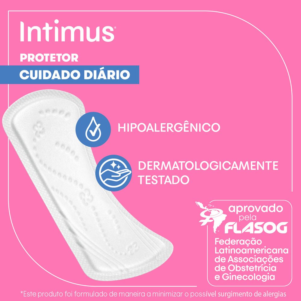 Protetor Diário Intimus Cuidado Diário Sem Abas Sem Perfume Pacote Promocional Leve Mais Pague Menos 40 Unidades - Imagem 3