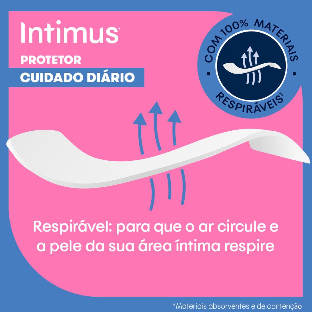 Protetor Diário Intimus Cuidado Diário Sem Abas Sem Perfume Pacote Promocional Leve Mais Pague Menos 40 Unidades - Imagem 4