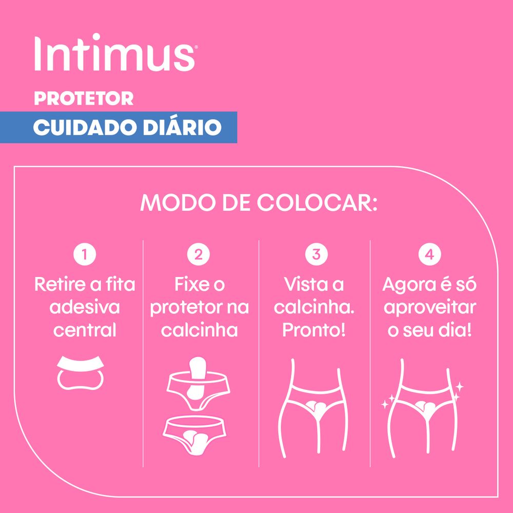 Protetor Diário Intimus Cuidado Diário Sem Abas Sem Perfume Pacote Promocional Leve Mais Pague Menos 40 Unidades - Imagem 5