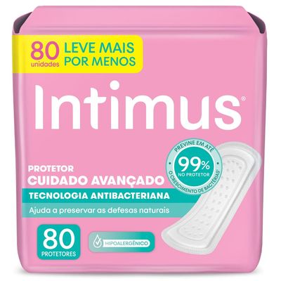 Protetor Diário Tecnologia Antibacteriana 80 Unidades Intimus