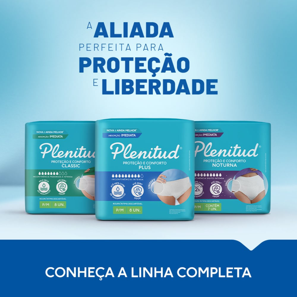 Roupa Íntima Descartável Unissex Plenitud Plus P/M Pacote 32 Unidades Leve Mais Pague Menos - Imagem 7