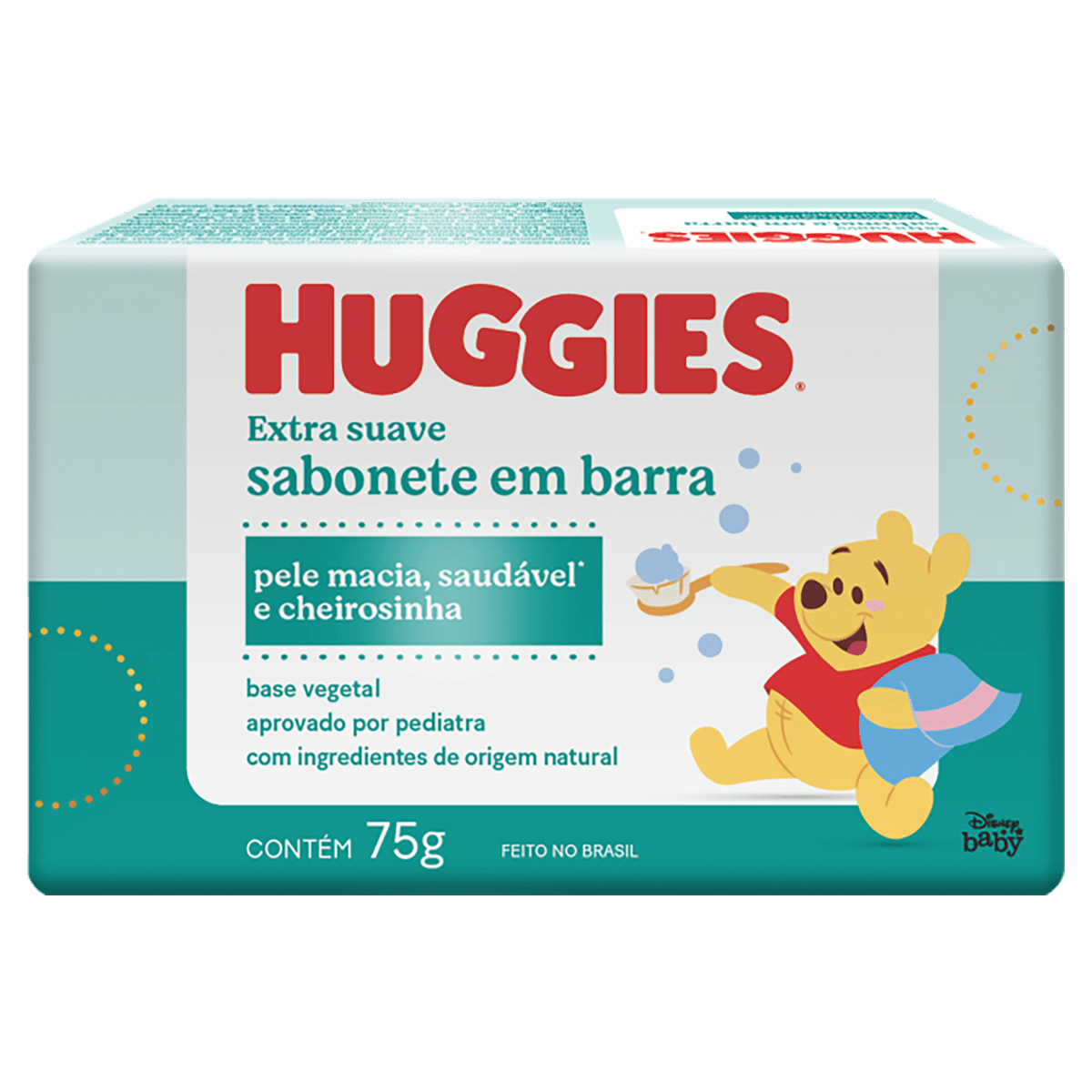 Sabonete Barra Bebê Extra Suave 75g Base Vegetal Huggies Disney Baby Pele Macia
