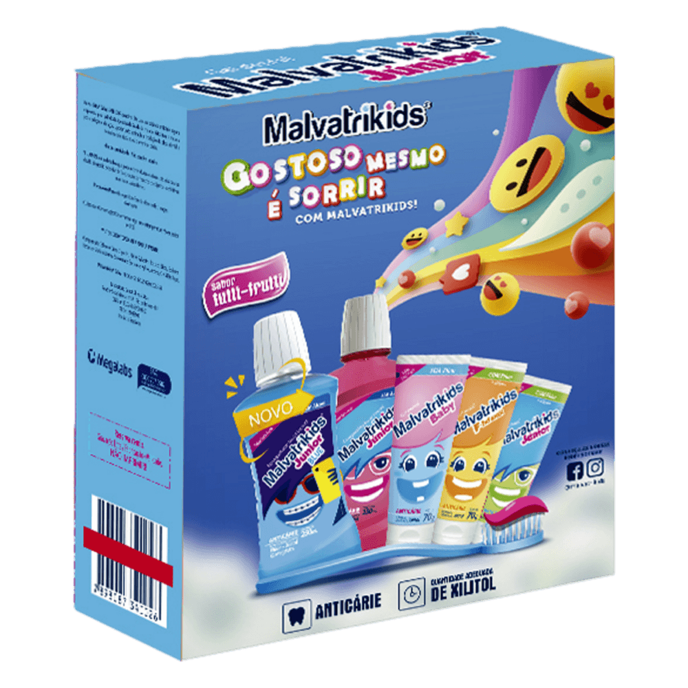 Kit Gel Dental com Flúor Tutti Frutti Malvatrikids Júnior 70g - 3 Unidades - Imagem 2