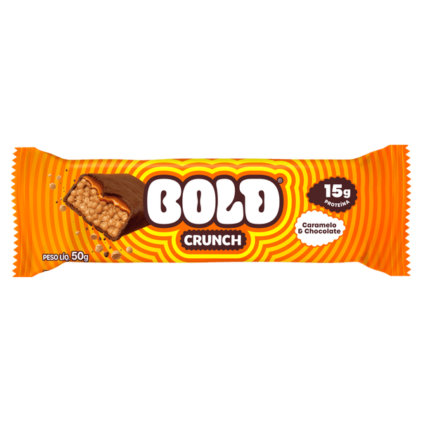 Barra de Proteína Caramelo & Chocolate Bold Crunch - 50g