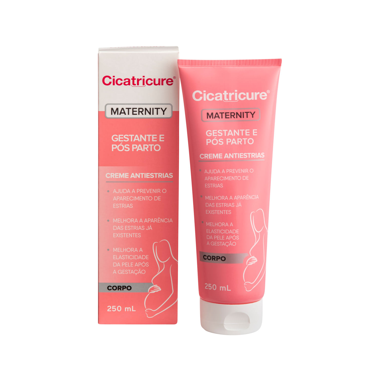 Creme Corporal Maternity Antiestrias 250 ml com uva e karité Cicatricure Gestantes
