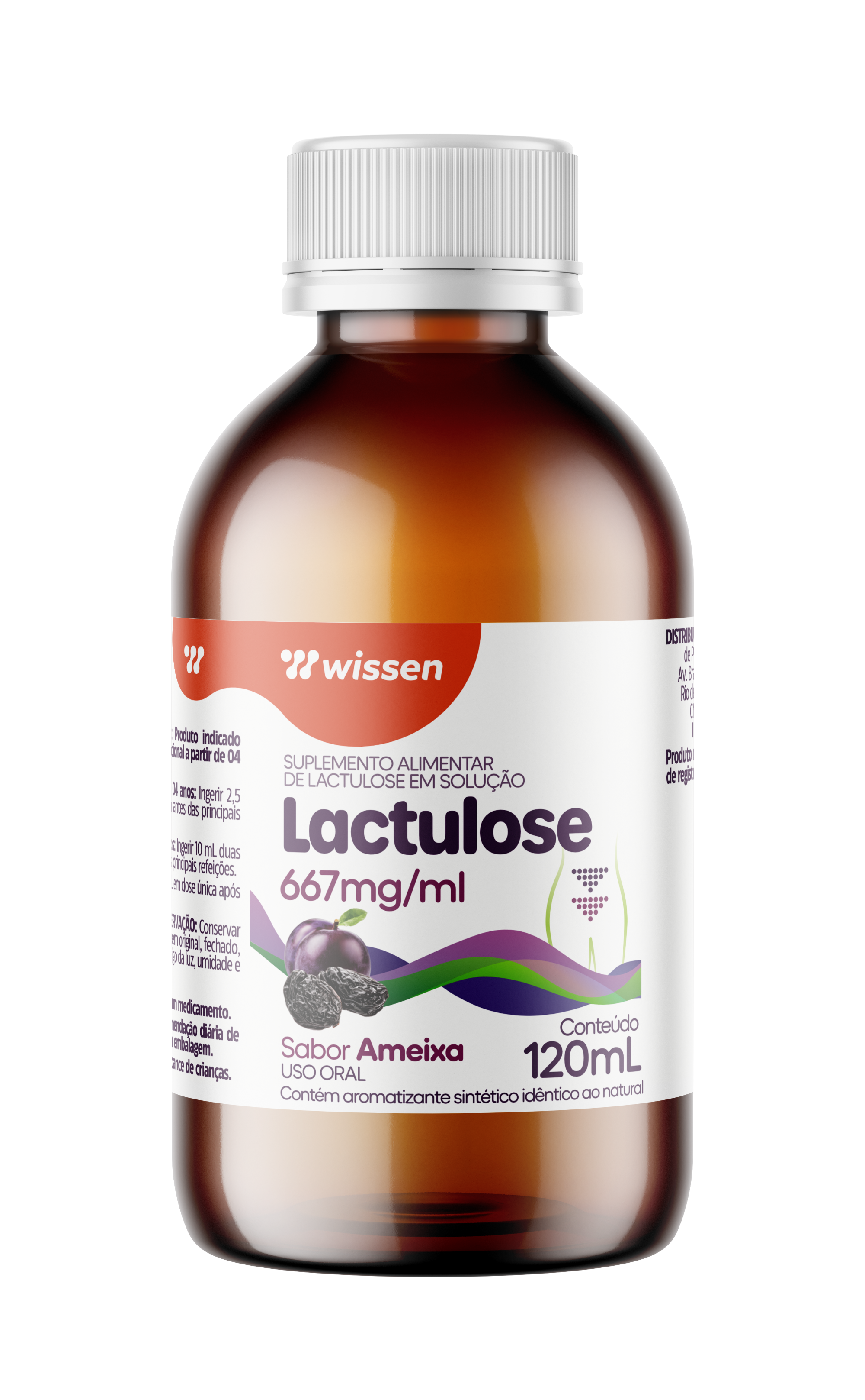 Laxante Lactulose Wissen 120ml Xarope Sabor Ameixa