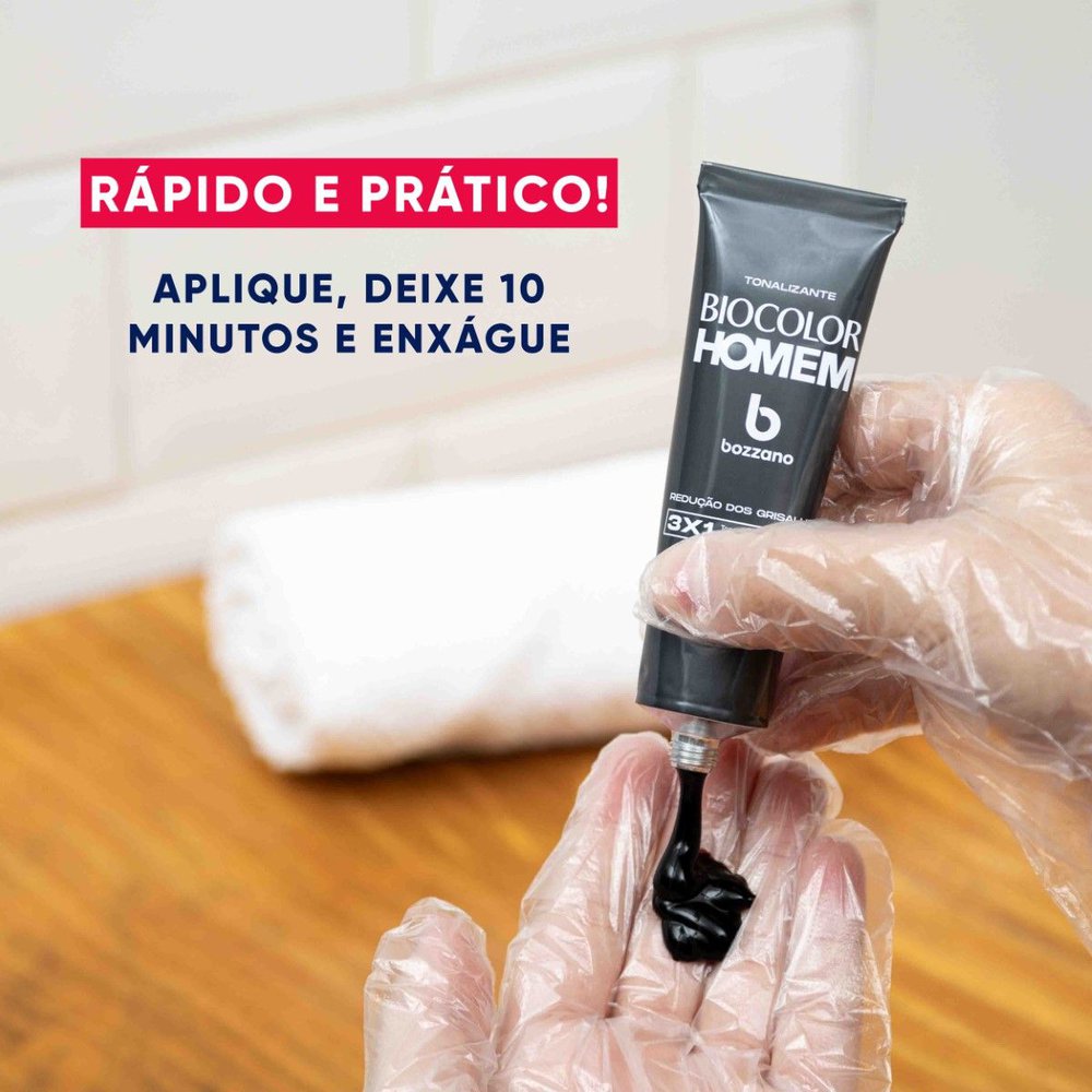 Tonalizante de Cabelo Masculino Biocolor Homem Bozzano Redução dos Grisalhos - Imagem 4