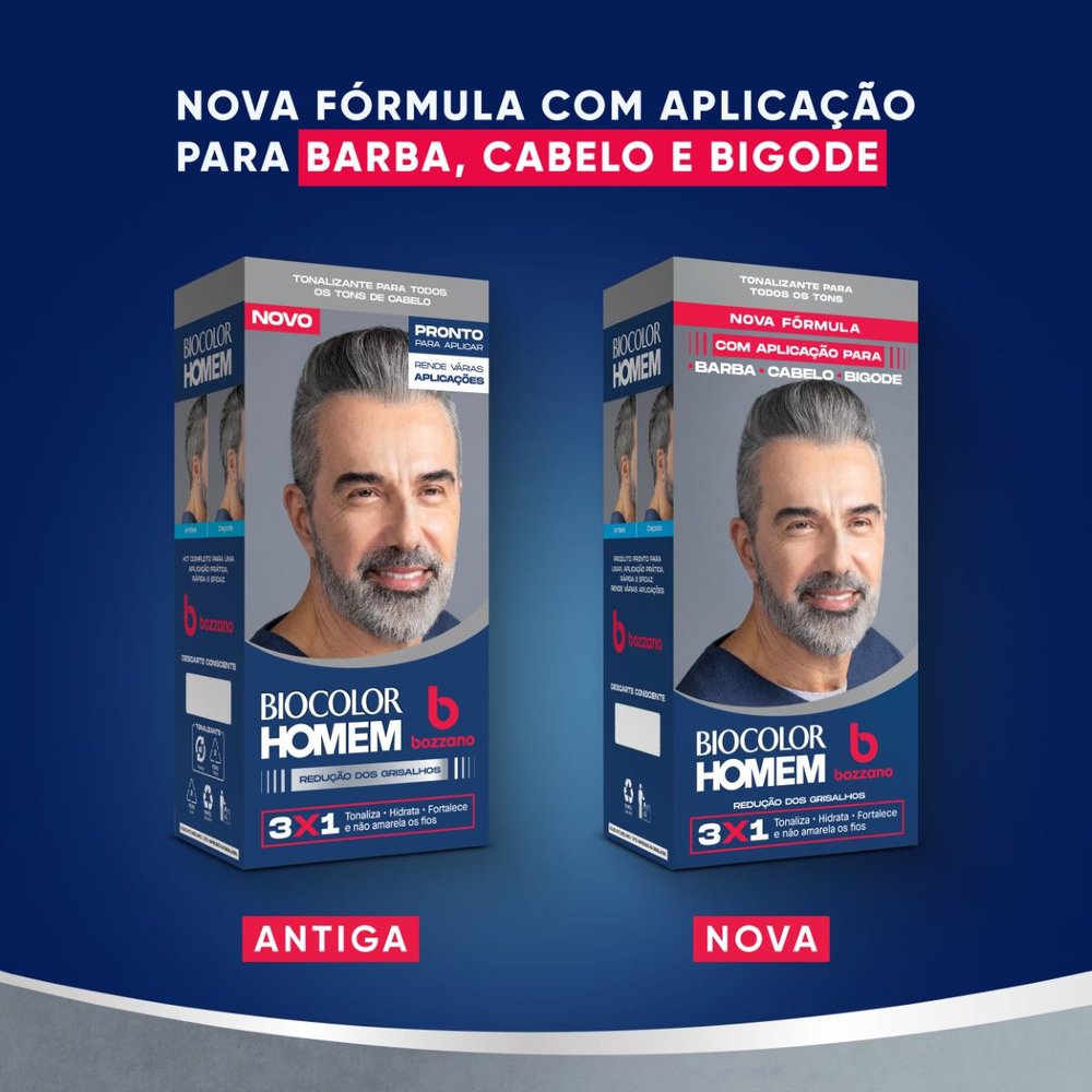 Tonalizante de Cabelo Masculino Biocolor Homem Bozzano Redução dos Grisalhos - Imagem 7