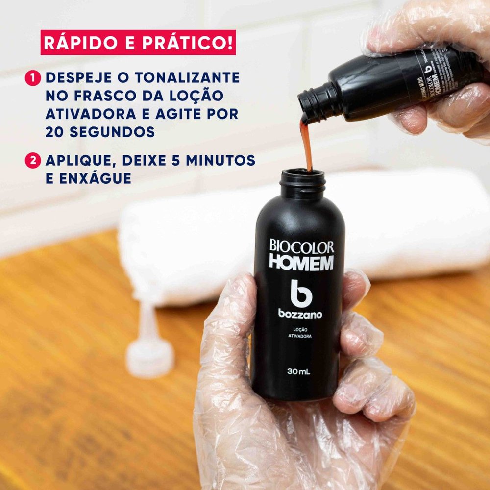Tonalizante de Cabelo Masculino Biocolor Homem Bozzano Castanho Médio - Imagem 4