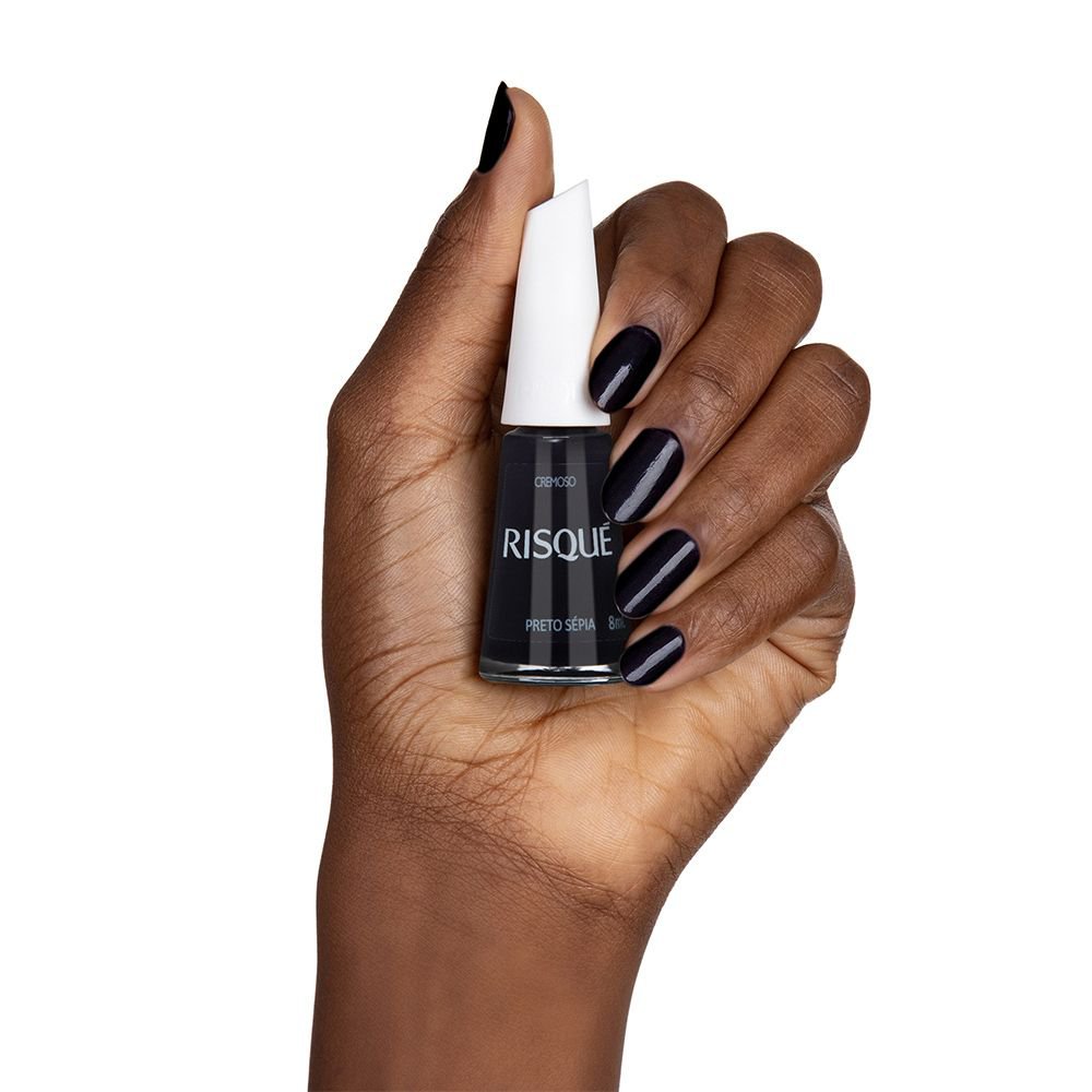 Esmalte Risqué Escuro Cremoso Preto Sépia 8ml - Imagem 2