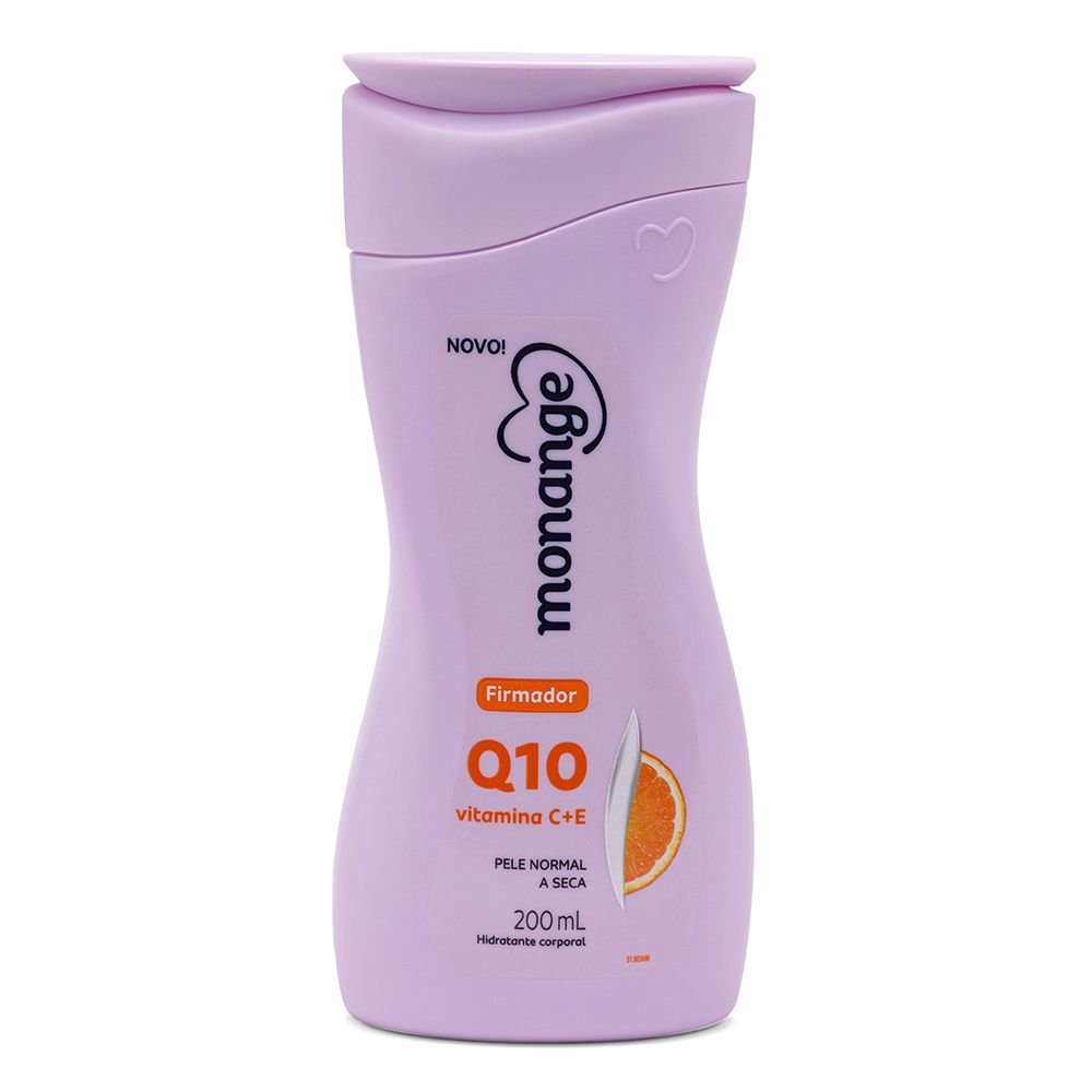 Hidratante Corporal Firmador Pele Normal a Seca Monange Q10 Frasco 200ml