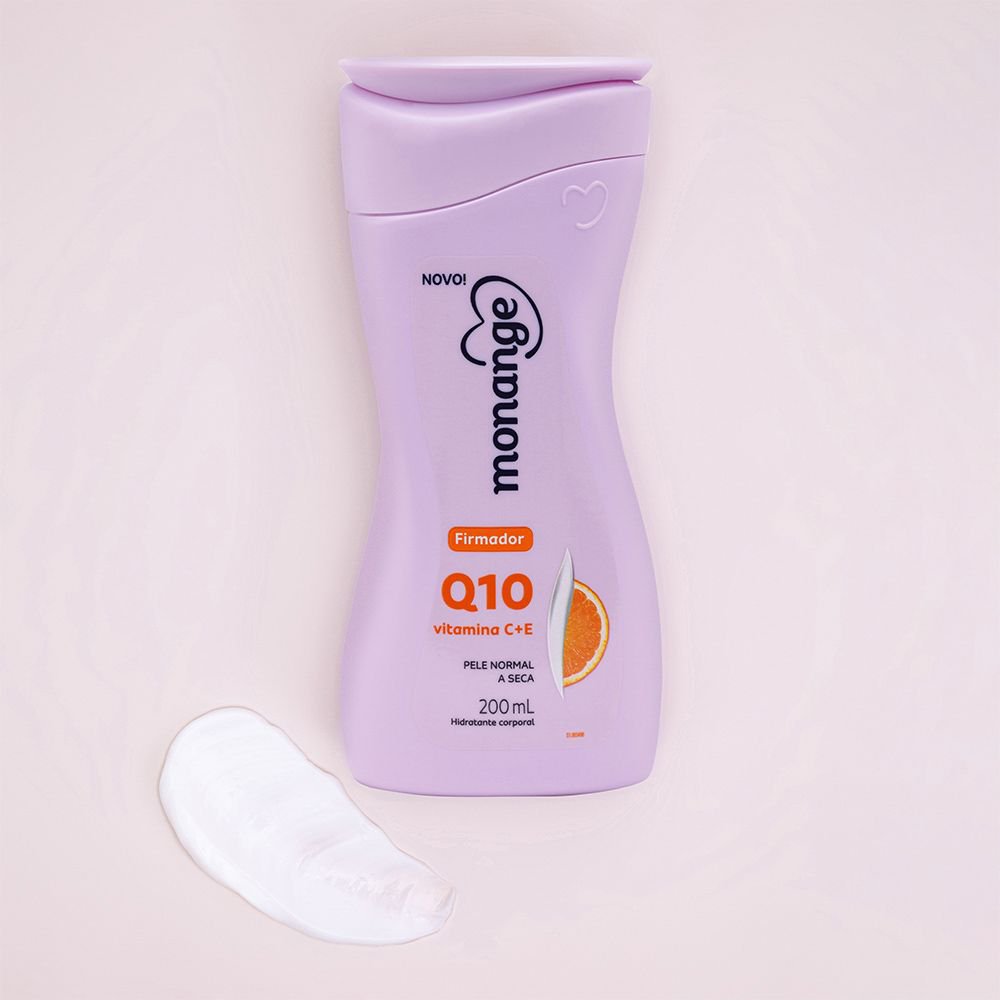 Hidratante Corporal Firmador Pele Normal a Seca Monange Q10 Frasco 200ml - Imagem 2