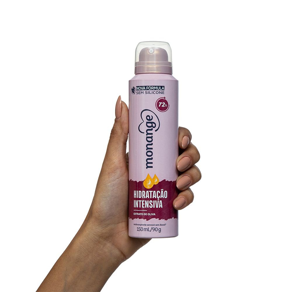 Desodorante Aerossol Antitranspirante Monange Feminino Hidratação Intensiva 150ml - Imagem 2