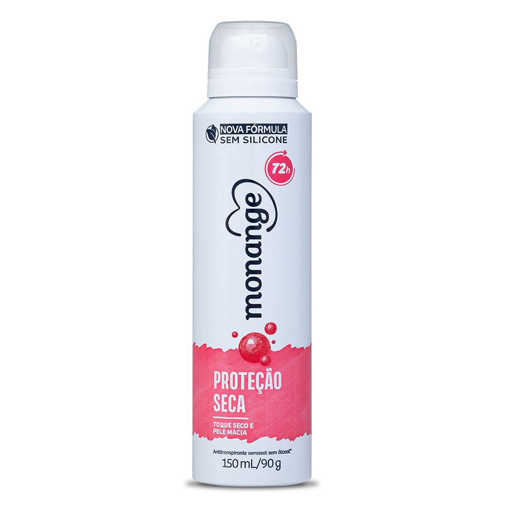 Desodorante Aerossol Antitranspirante Monange Feminino Proteção Seca 150ml