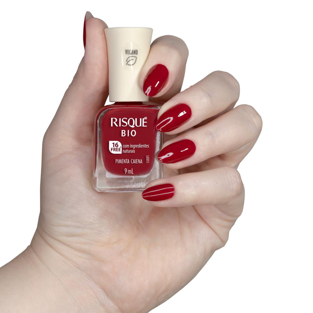 Esmalte Risqué Bio Vermelho Cremoso Pimenta Caiena 9ml - Imagem 2