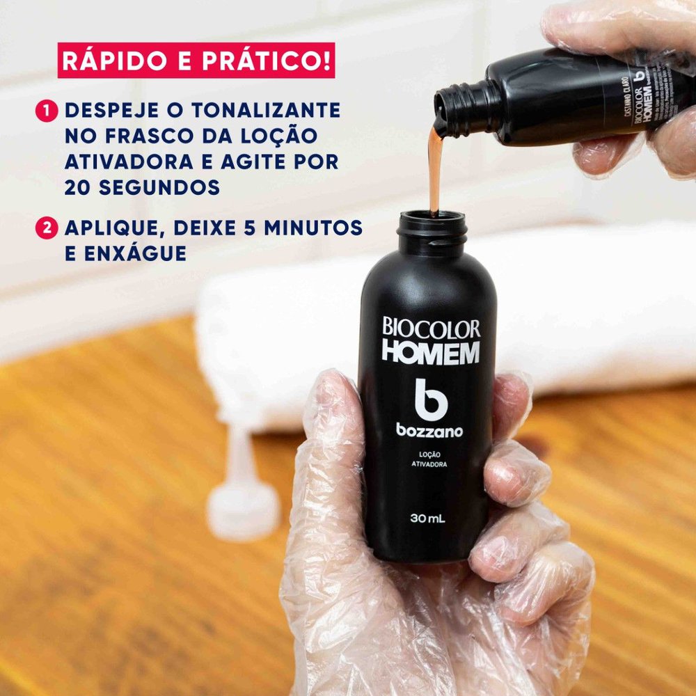 Tonalizante de Cabelo Masculino Biocolor Homem Bozzano Castanho Claro - Imagem 4