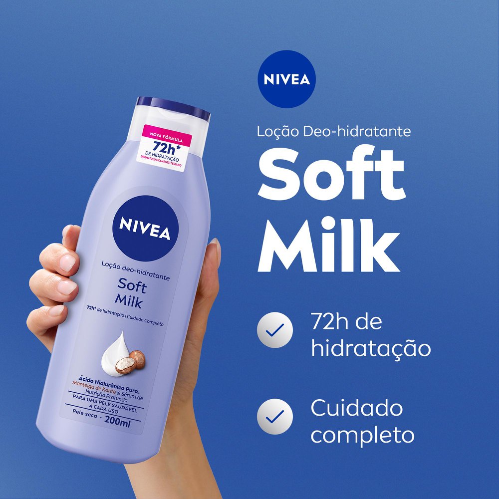NIVEA Hidratante Desodorante Soft Milk 200ml - Imagem 2