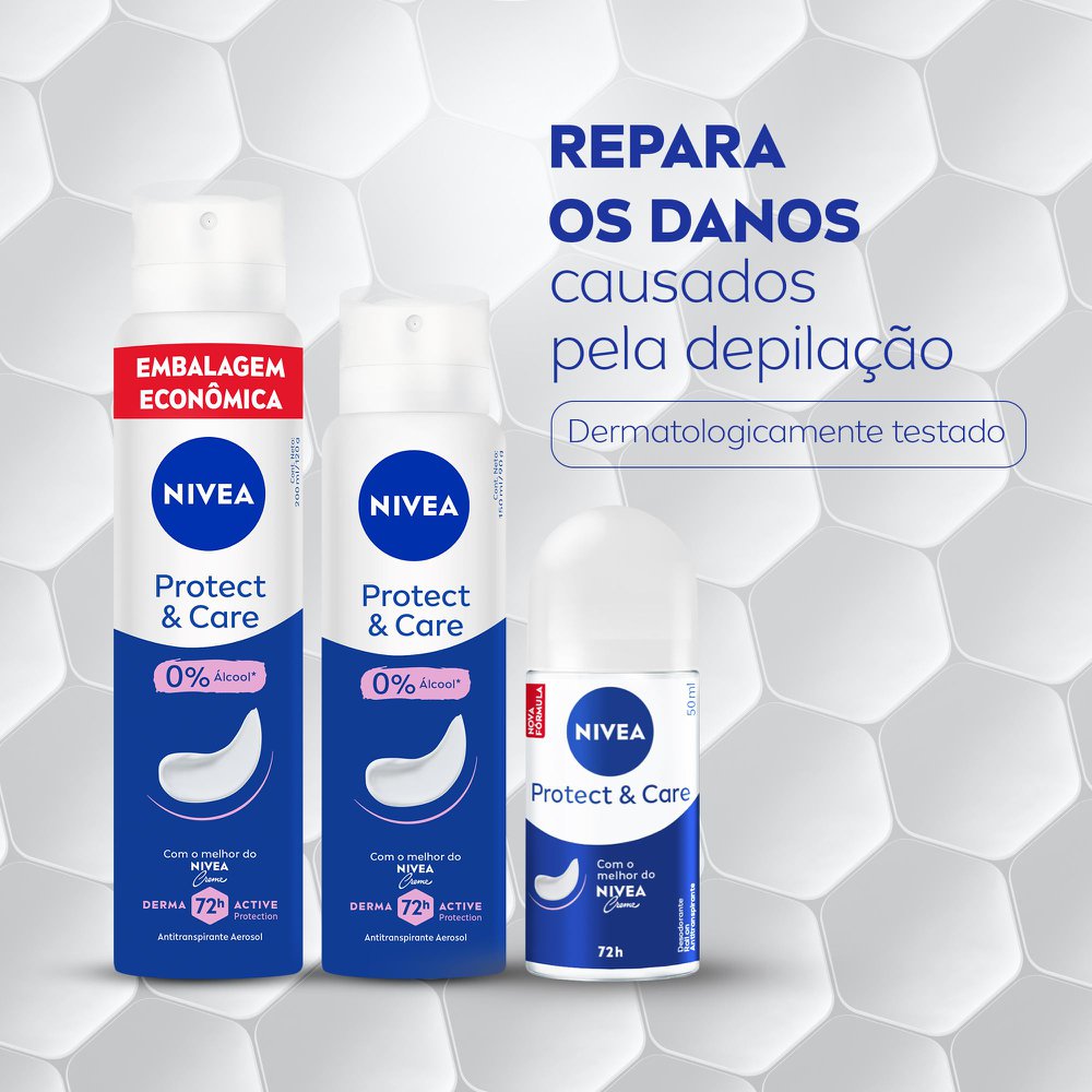 NIVEA Desodorante Antitranspirante Aerossol Protect & Care 200ml - Imagem 7