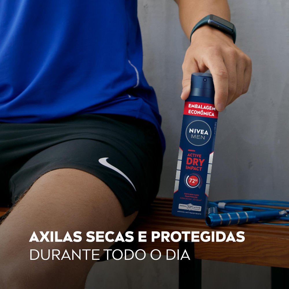 NIVEA MEN Desodorante Antitranspirante Aerossol Dry Impact 200ml - Imagem 5
