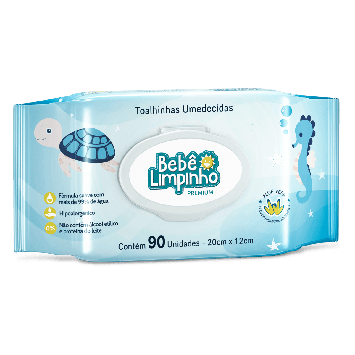 Toalha Umedecida Bebê Limpinho Premium 90 Unidades - Imagem 2