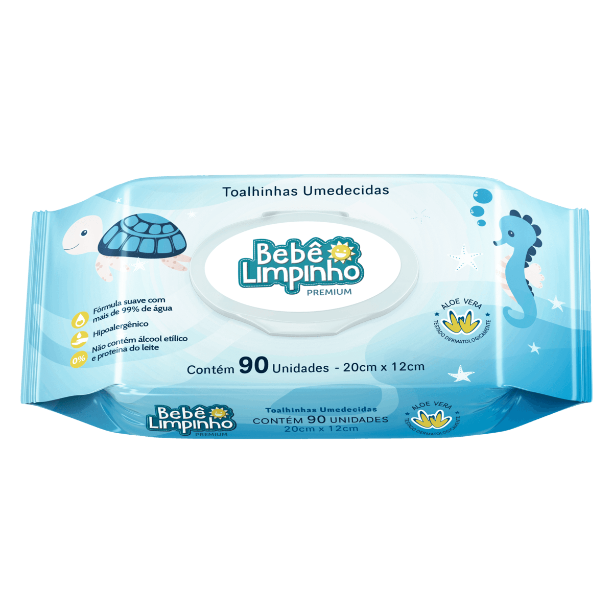 Toalha Umedecida Bebê Limpinho Premium 90 Unidades - Imagem 3
