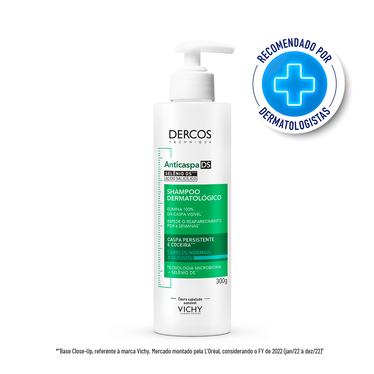Shampoo Anticaspa Dermatológico Vichy Dercos DS 300g Líquido