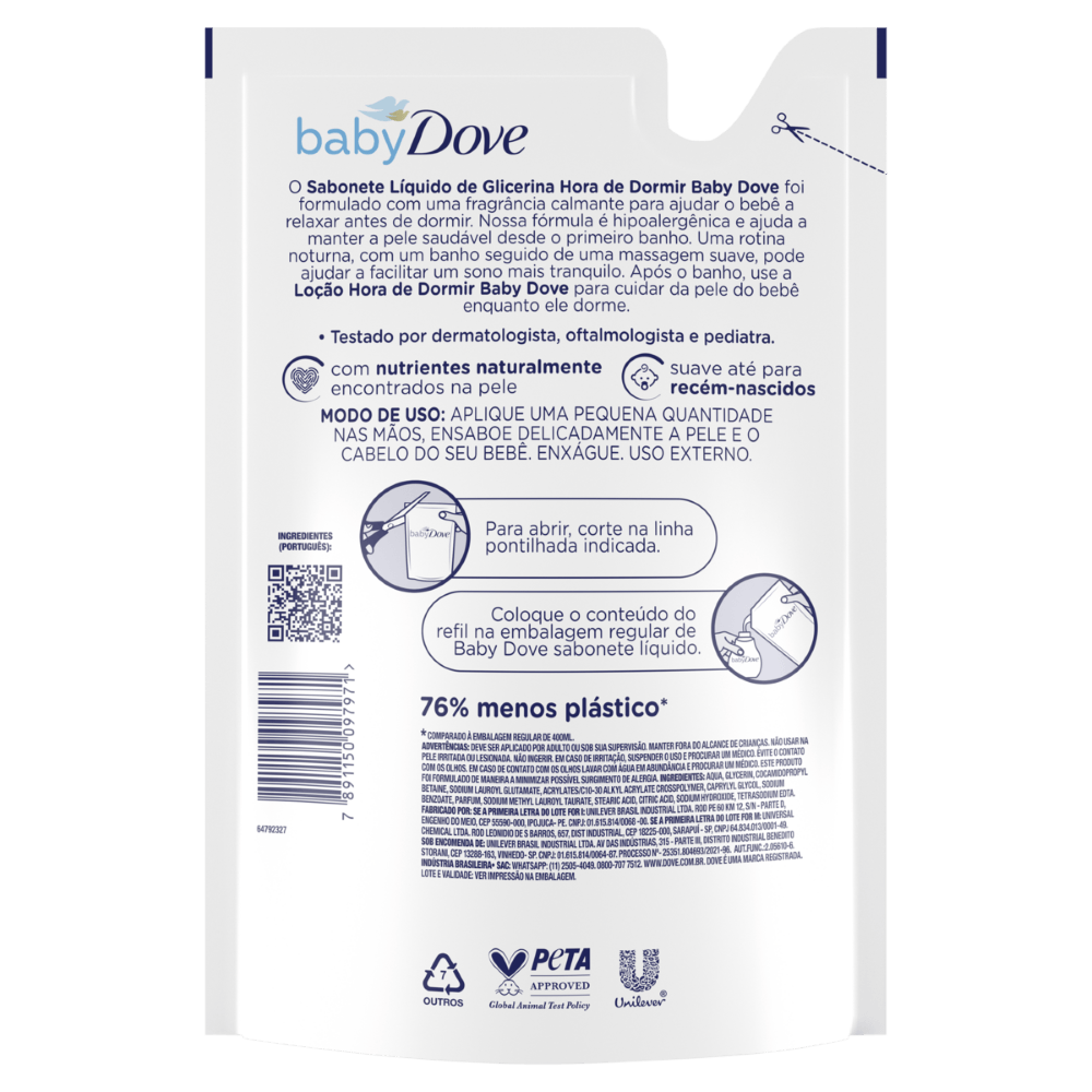 Sabonete Líquido Dove Baby Pele Delicada Refil - 400ml - Imagem 2