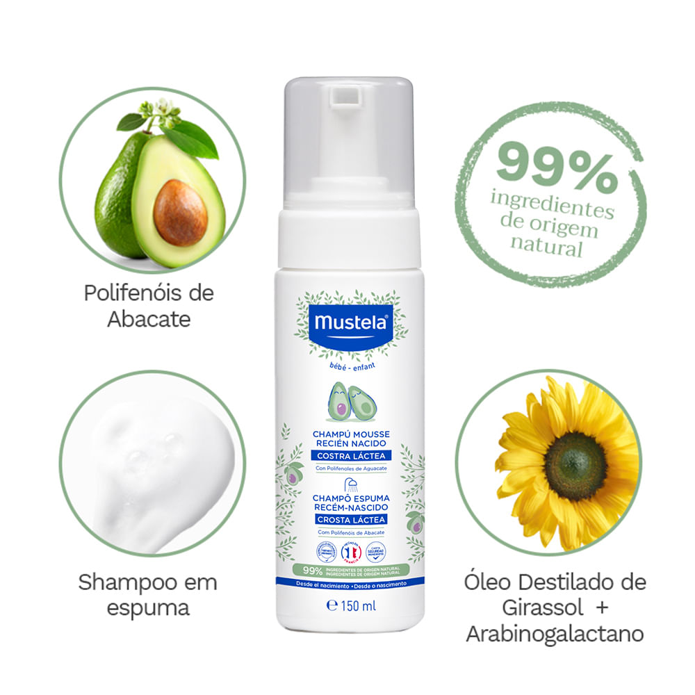 Shampoo Espuma Mustela Bebê Recém Nascido - 150ml - Imagem 4