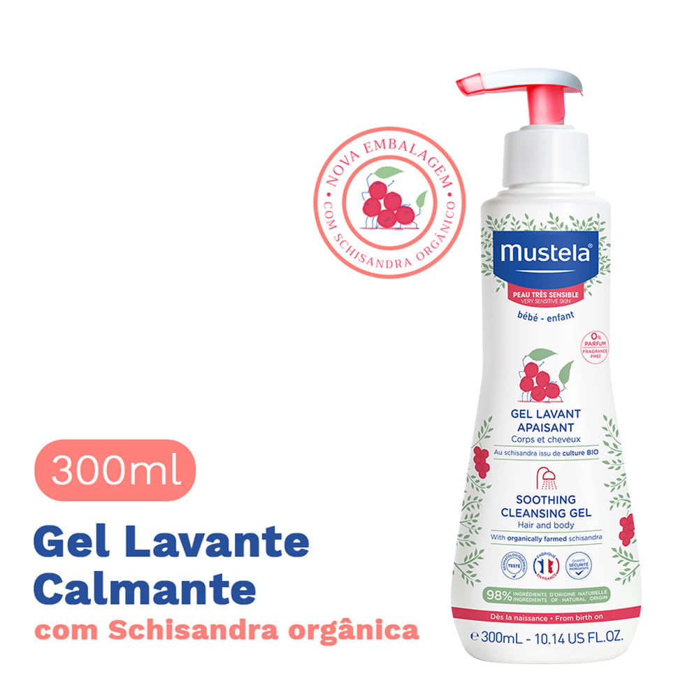 Gel Lavante Calmante Mustela Bebê Pele Muito Sensível - 300ml - Imagem 2