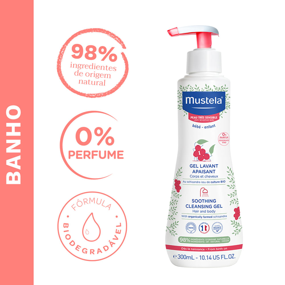 Gel Lavante Calmante Mustela Bebê Pele Muito Sensível - 300ml - Imagem 3