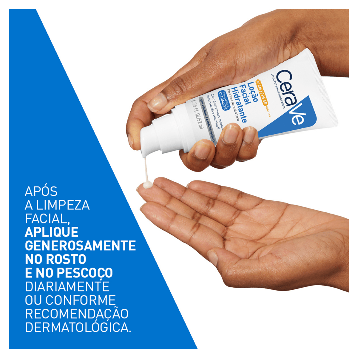 Hidratante Loção Facial FPS 50 sem Perfume Cerave AM - 52ml - Imagem 3