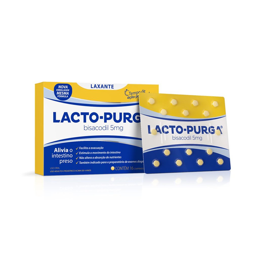 Laxante Lacto Purga 16 Unidades — Lacto-Purga 5Mg Cosmed Caixa 16 Comprimidos Revestidos