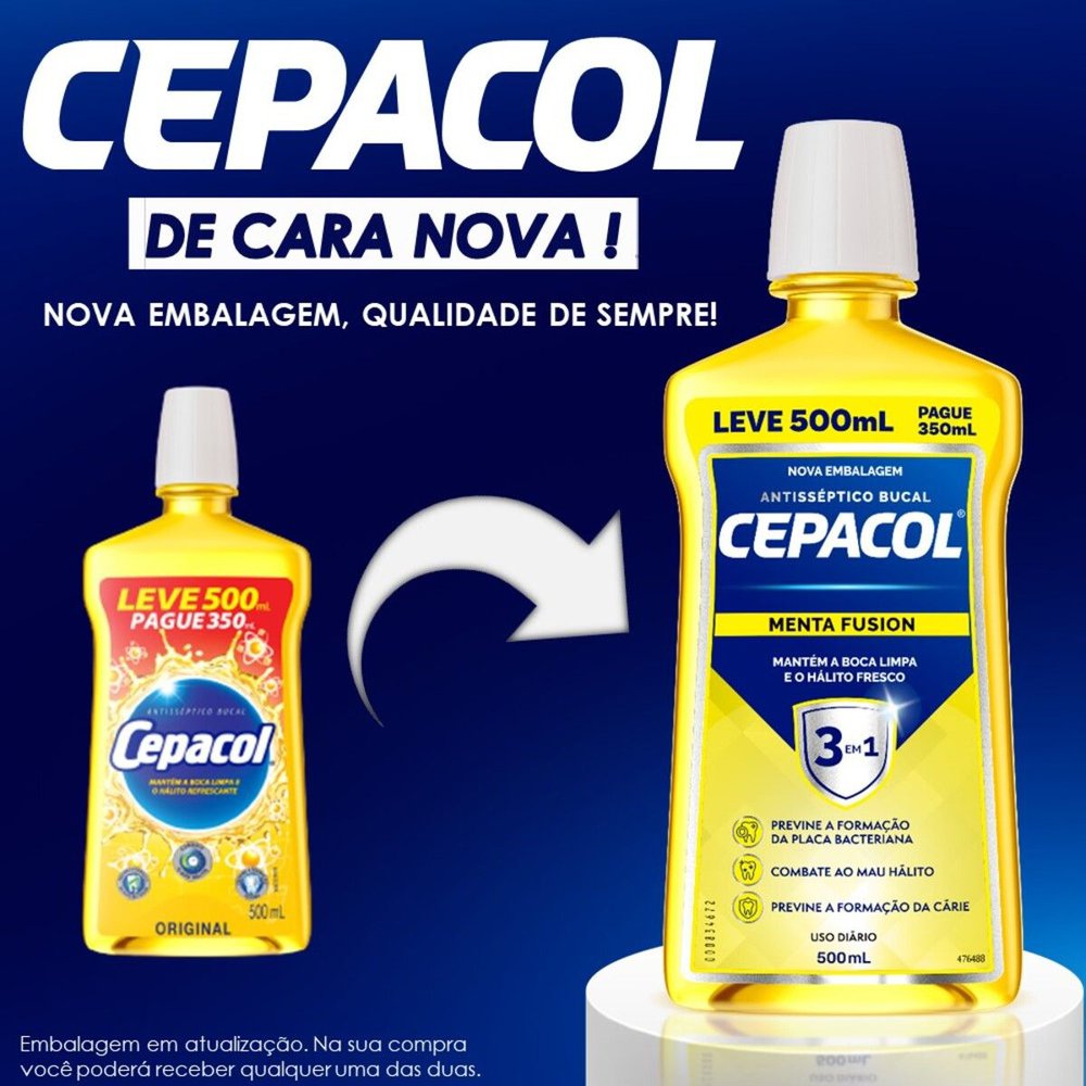 Enxaguante Bucal Cepacol Menta Fusion 500 ml Leve 500Pague350 - Imagem 2
