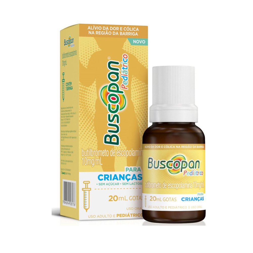 Analgésico Buscopan Pediátrico Gotas 20 Ml — Buscopan Pediátrico Butilbrometo De Escopolamina 20Ml Gotas