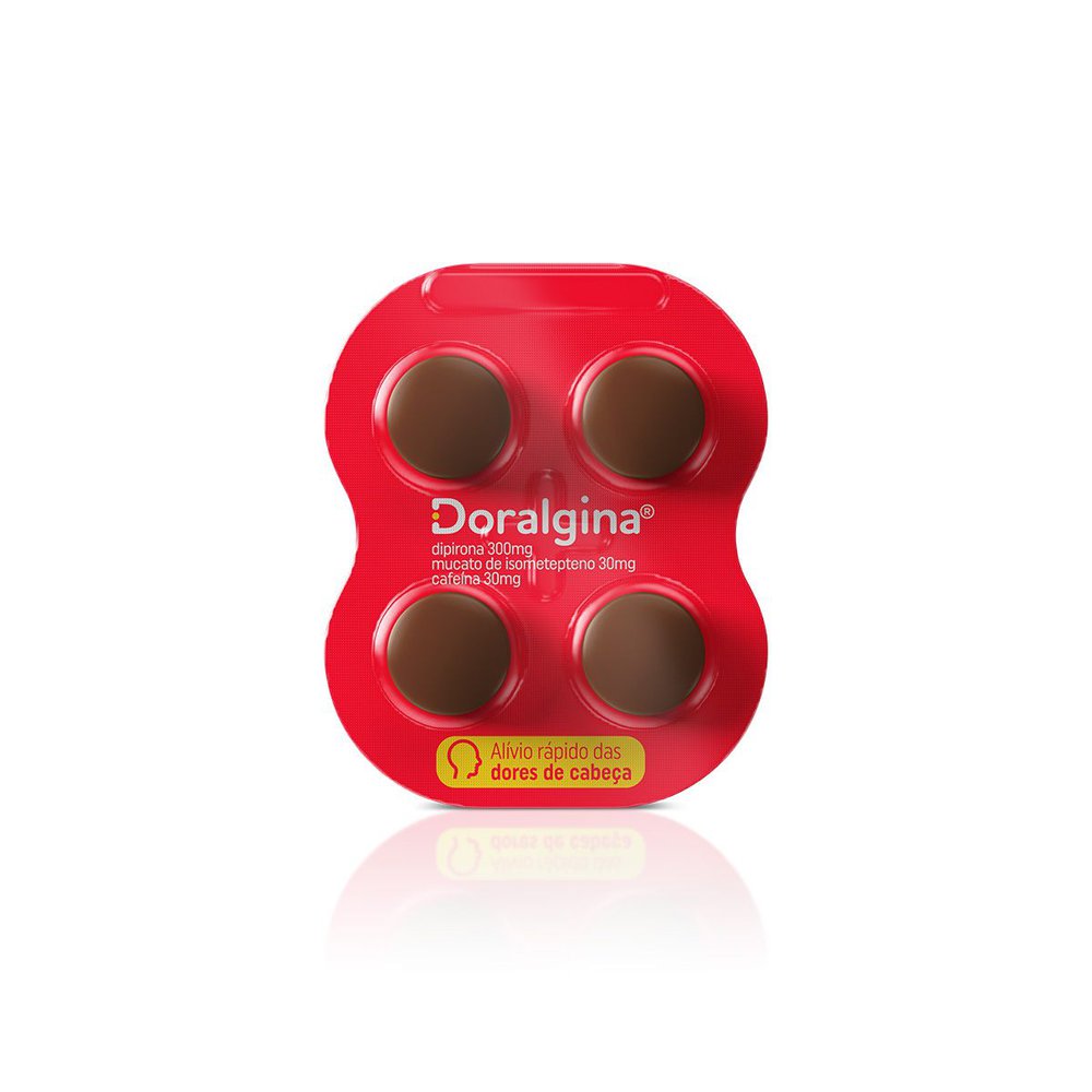 Analgésico Doralgina Blister 4 Comprimidos - Doralgina 30 + 300 + 30Mg 04 Drágeas