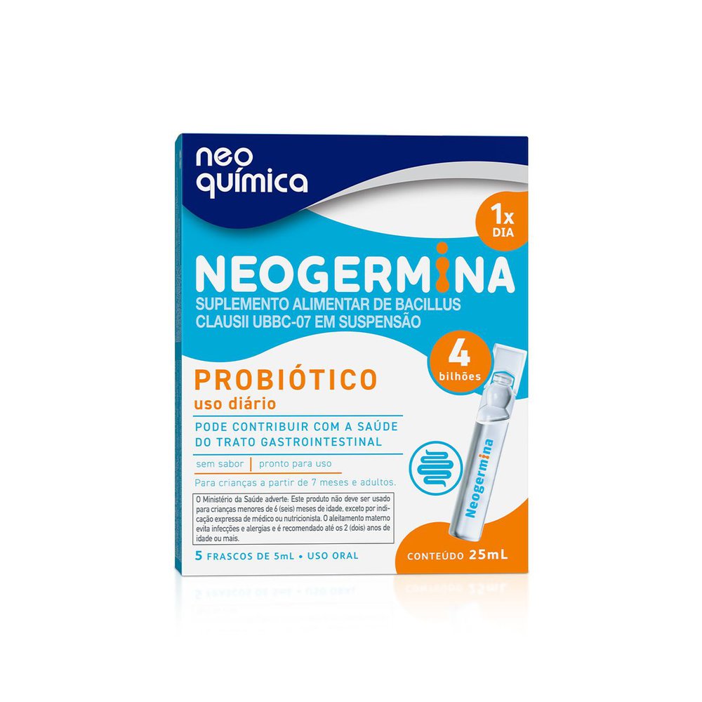 Suplemento Probiótico Neogermina 4 Bilhões Neo Química 5ml Flaconete 5 Unidades