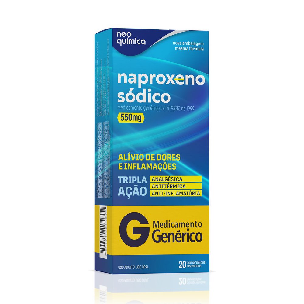 Naproxeno Sódico 550Mg 20 Comprimidos - Neo Química