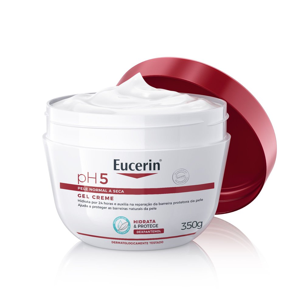 EUCERIN Gel Creme Hidratante Corporal pH5 350ml, Textura Ultraleve, Dexpantenol, Hidratação Diária, Pele Sensível e Seca - Imagem 2